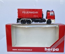 Herpa 1:87 MB Actros M Feuerwehr WLF mit Abrollbehälter Container