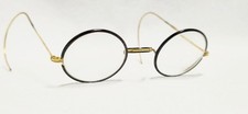 Gold Bügelbrille 1920 Nasensteg u. Bügel 14 ct Einfassung Schildpatt, getragen