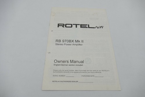 Rotel 970bx mkii power - mkii, amp