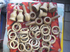 VINTAGE Landhaus Stil Eiche rustikal Gardinenstangen Halterungen Ringe KONVOLUT