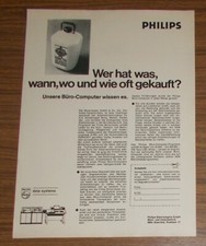 Seltene Werbung PHILIPS Büro-Computer - Wer hat was wann wo wie oft gekauft 1970