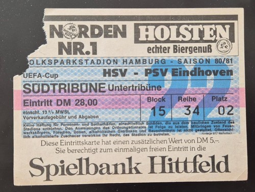 Ticket 80 hamburger - 05.11.80,