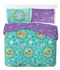 Minecraft Bettwäsche mit Blumenmuster – Bettwäsche Set für Zwei Personen inkl...