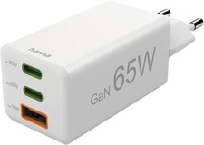 Hama Ladegerät 201996 GaN Netzteil 65W 2xUSB-C + USB-A Schnellladefunktion QC3.