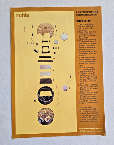 Ruhla uhr plakat quarzuhrmodul - ruhla,