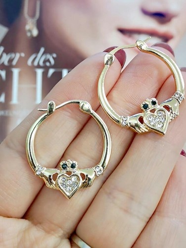 Gold claddagh creolen - gf,