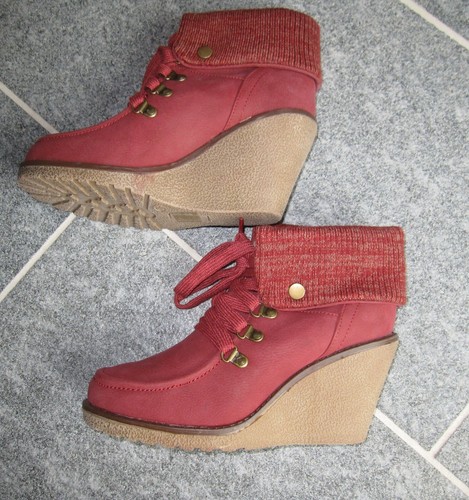 Damen keilabsatz stiefeletten - keilabsatz,