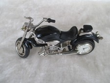 Sammler Deko Motorrad Chopper schwere Ausführung Bike mit Uhr  schwarz  -2-
