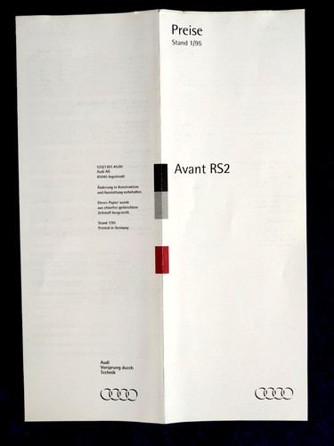 Audi rs2 avant - rs2, preisliste