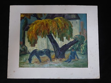 altes Ölbild  " Pferde -