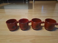 Traumfeuer Feuerzangenbowle 4 Becher Tassen Keramik rot vintage 70er Jahre