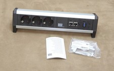 Bachmann DESK 1 Tisch-Steckdose 3x Schuko 2x Cat5e 1x USB  GST18 339.1006