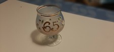 Geschenke Glas zum 65. Geburtstag bemalt