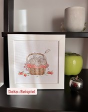 🌟Fertiges Kreuzstichbild Ostern Hasen Frühling Osterhase Im Korb Neu