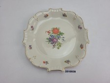 Porzellan Prunk-Teller Vorlegeplatte Schirnding Bavaria Blumen Goldrand #2510938