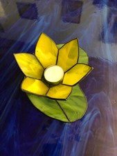 Tiffany Glaskunst, Tischdeco, Windlicht in Form Seerose, versch. Ausführungen