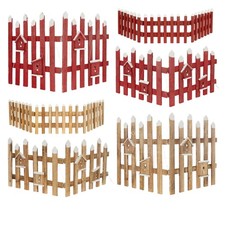 Deko LED Zaun Holz Mini