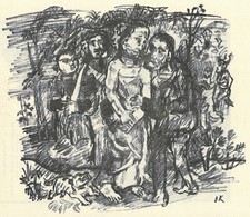 Oskar Kokoschka - Der Judaskuß - Lithographie 1916