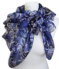 leichtes Damen Seidentuch Kopftuch Tuch Punkte türkis blau violett schwarz 1086