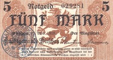 Dirschau - Stadtsparkasse - 5 Mark - Geiger 104.3 - Stemepl