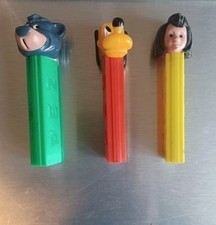 3 x Vintage PEZ Spender ohne fuß Mowgli Pluto Baloo Dschungelbuch  funktioniert