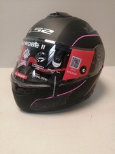 Motorradhelm   LS2, Klapphelme motorrad STROBE II LUX mat black pink, M