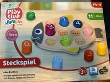Playtive Junior Steckspiel Fisch Spielsteine aus Holz 11-Teilig