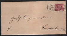 Stempel Lauterbach nach Landenhausen von 1883 - Eingangsstempel Angersbach 