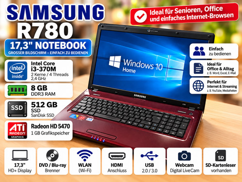Samsung r780 notebook 3 - samsung, 17,3