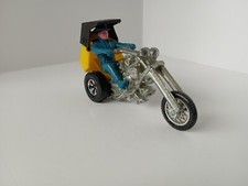 Hot Wheels RRRumblers Revolution Chopper Blue Top Hat Rider, Mattel Hong Kong