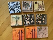 Konvolut Papier Servietten Afrika Massai Wildlife Zebra Giraffe Serviettentechni