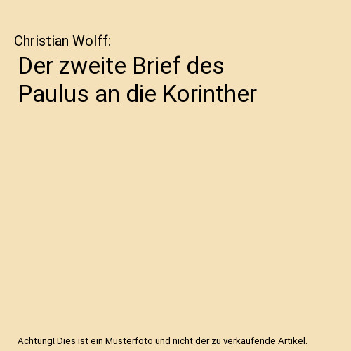 Der zweite brief des paulus - zweite,