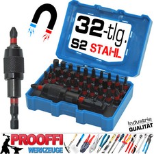 32-tlg Profi Kraft Power Bits Set Schraubendreher Box Neodym Magnet Bithalter SW