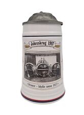 Bierkrug St.Georgen Bräu Buttenheim 1L Jahreskrug 1997 mit Zinndeckel 
