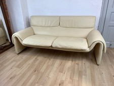 Leder sofa creme sede - leder,