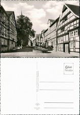 Mengeringhausen-Bad Arolsen Marktplatz, Rathaus, Strassen Partie mit Autos 1965