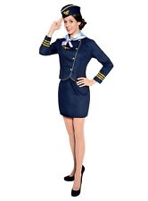 Stewardess Uniform Kostüm - Vierteiliges Kostüm für Flugbegleiterinnen von