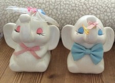 1 Elefant Spardose Sparbüchse Keramik blau oder rosa