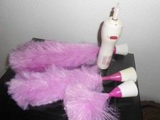 Daster Staubwedel Kehrbürste neuwertig 4 teilig weiss, rosa ,motorriesiert