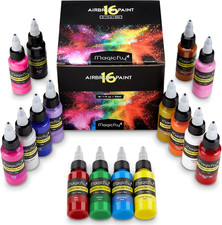 Magicfly Acrylfarben Airbrush Farben, 16 X 30Ml Airbrush Farben Set Für Modellba