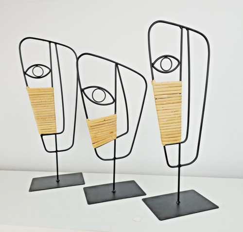 3tlg deko skulptur gesicht - 3tlg,