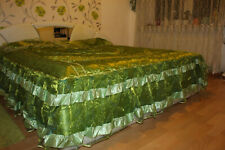  Bettüberwurf Tagesdecke Überwurfdecke Überdecke 4-tlg Set mit Kissenbezug grün