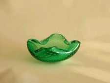 Großer Murano Aschenbecher Archimede Seguso | Bullicante in grün | 70er Jahre