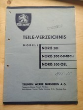 9.9 Triumph Noris 200 201 1933 1935 Ersatzteilliste Spares Parts List Gemisch 