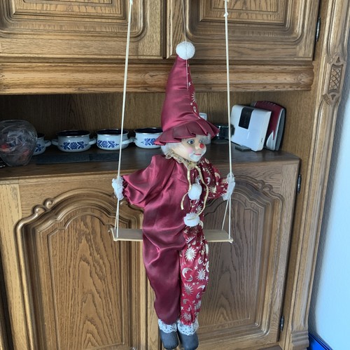 Vintage clown puppe marionette - vintage,