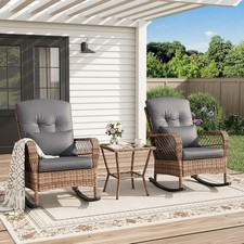 Gartenmöbel Set 3tlg Rattan