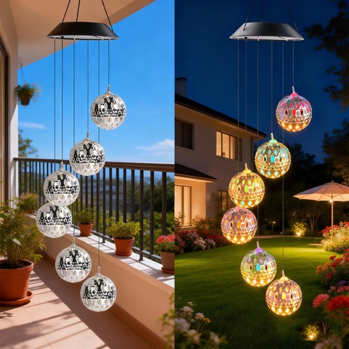 Solar windspiele led kugeln - 6,