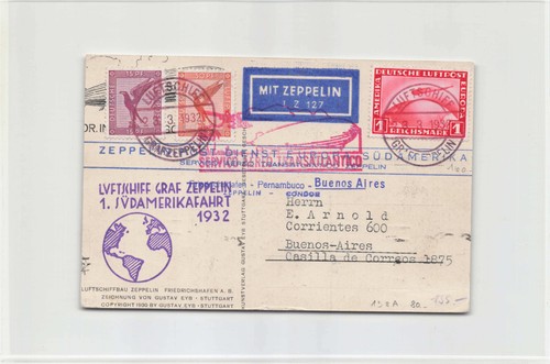 Zeppelinpost saf 127 - lz, mit