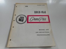 Englische Teileliste für Rock Ola Musikboxen 425 Grand Prix