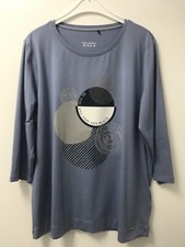 Da. Shirt v. " VIA APPIA DUE " 3/4 Arm  Gr. 44 , Jeansblau  m. Print    NEU